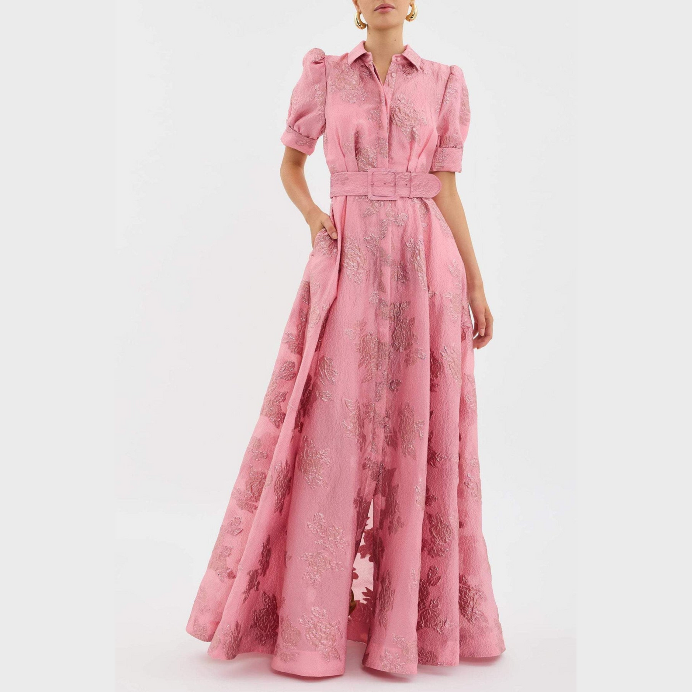 Beatrice™ | Pink Dress with Balloon Sleeves