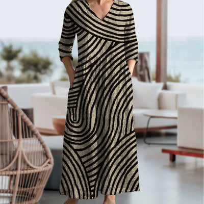 Kyla | Retro Striped Maxi Dress