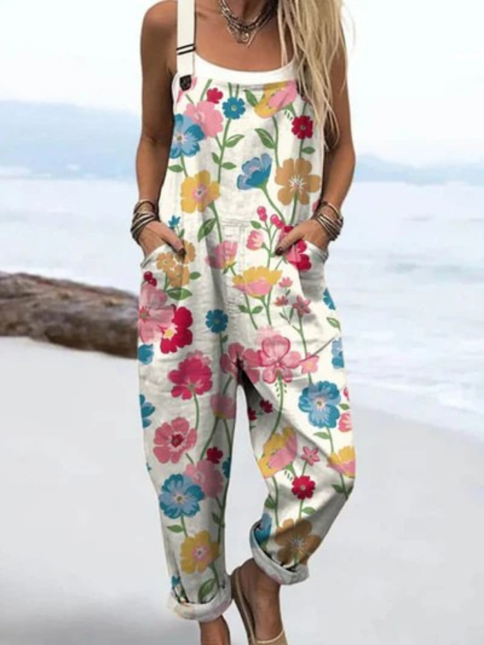 Robinson Luxe House | Floral Print Jumpsuit for Women – Casual with Wide Legs