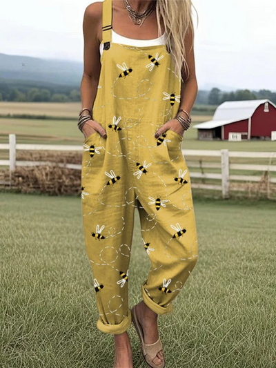 Robinson Luxe House | Women’s Jumpsuit with Embroidered Flying Bee Pattern