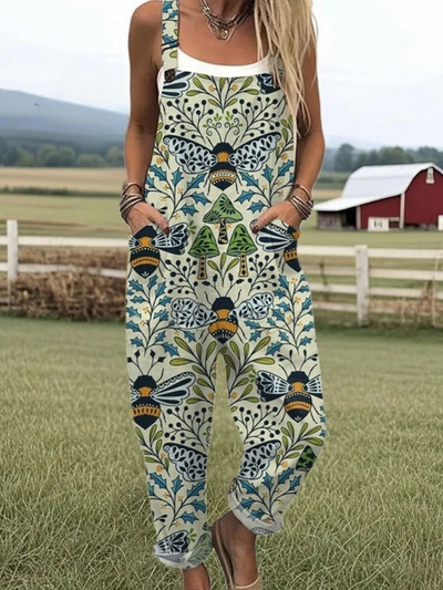 Robinson Luxe House | Women’s Jumpsuit with Embroidered Flying Bee Pattern
