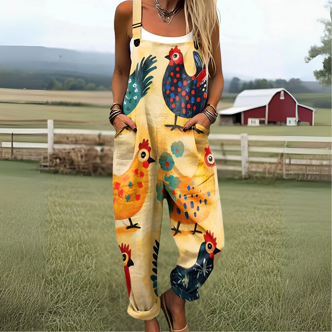 Camille | artistic chicken dungarees