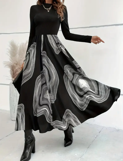 Sylvie | Chic Midi Skirt Featuring Artistic Print