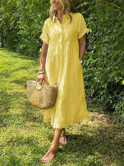 Reeta | Striped Shirt Dress with Pockets