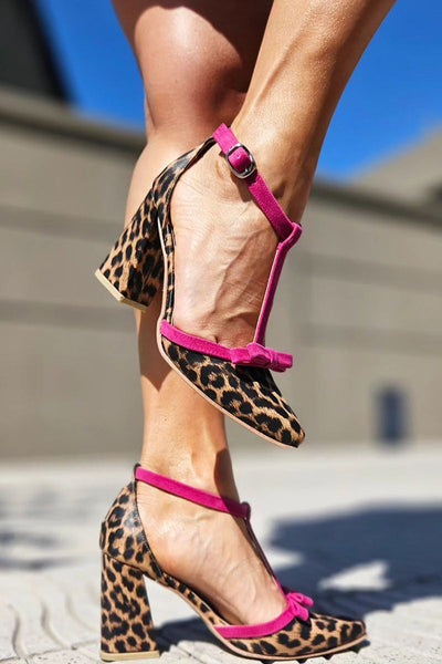 Beauu™ | Elegant Sandals with Green Leopard Print and Eye-Catching Colourful Details
