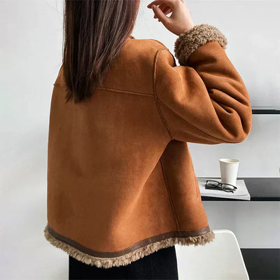 Pia | Warm Brown Leather Jacket