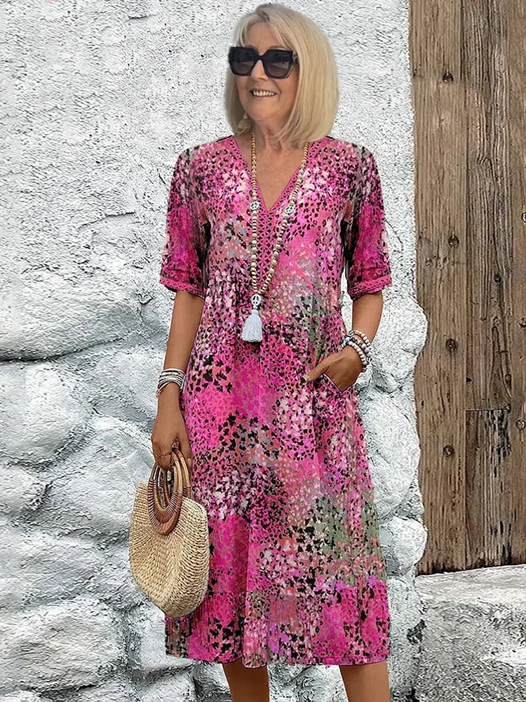 Helen | Chic Maxi Dress Featuring a Whimsical Floral Design