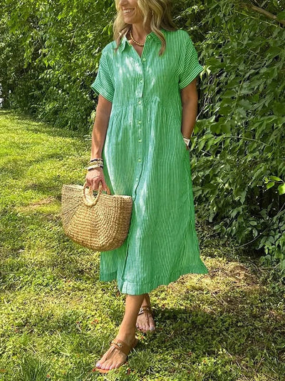 Reeta | Striped Shirt Dress with Pockets