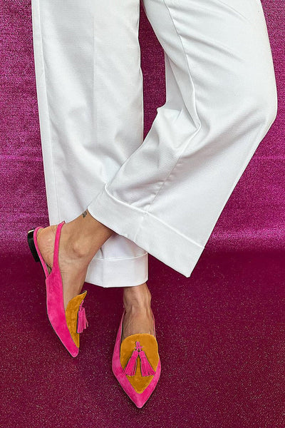 Quelia – Tassel-Embellished Pointed Slingback Shoes