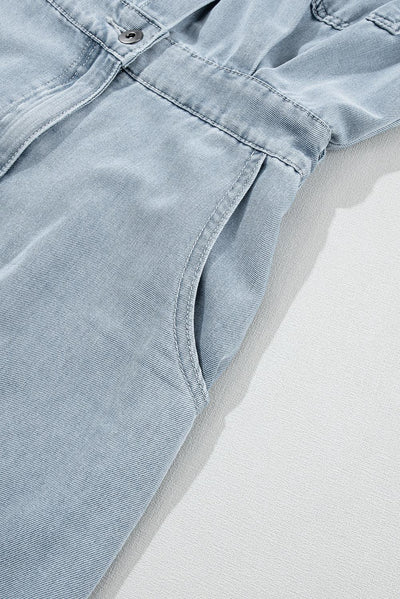 Isabelle - Denim Dress with Elegant, Short Batwing Sleeves