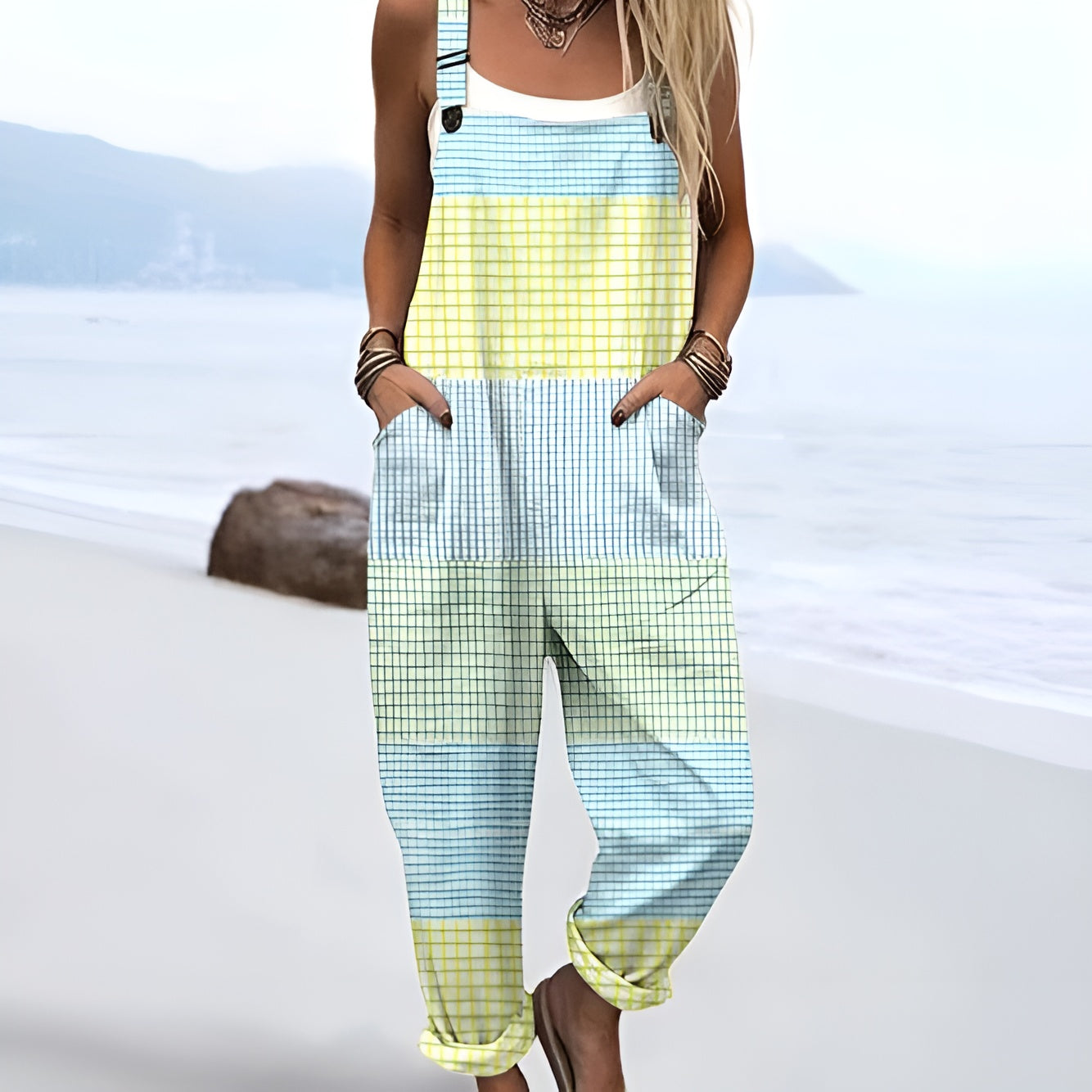 Robinson Luxe House | Pastel Grid Overalls