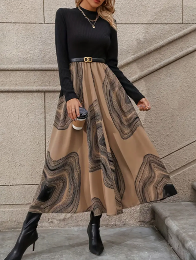 Sylvie | Chic Midi Skirt Featuring Artistic Print