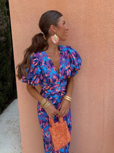 Luna | Colourful Midi Dress