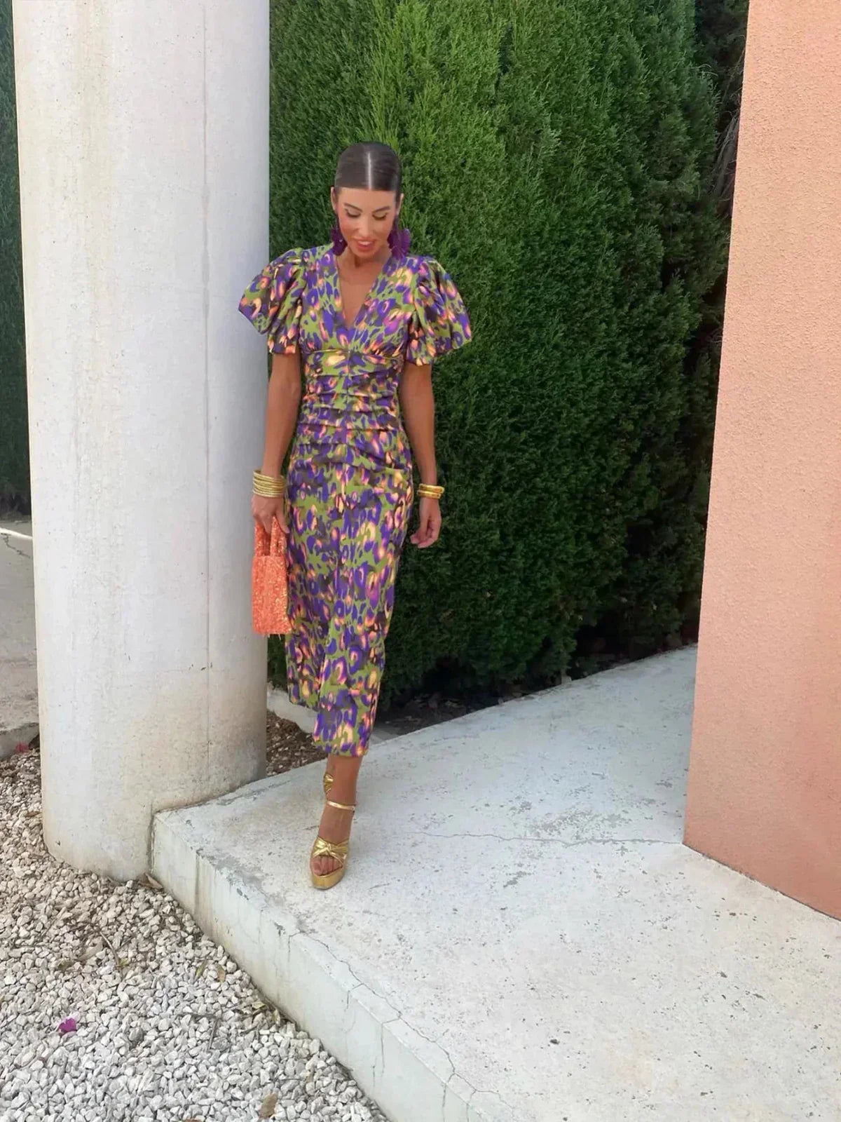 Luna | Colourful Midi Dress