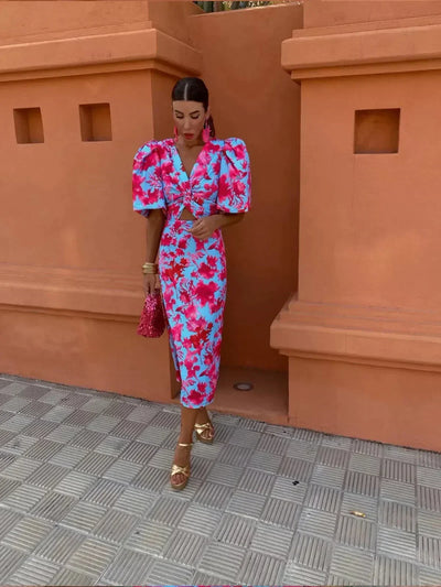 Luna | Colourful Midi Dress